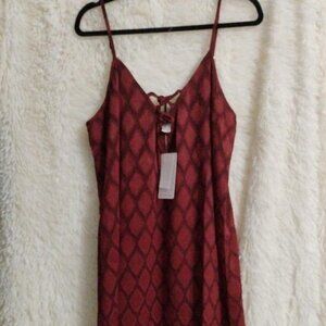 Band of the Free Elegant Merlot Spaghetti Strap Dress NWT Size L